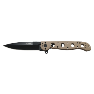 CRKT M1603BK M16 03BK 3.55 in Flipper Spear Point Plain Black Oxide 12C27 Sandvik Blade, Bronze 2Cr13 Stainless Handle, Includes Pocket Clip, Knife