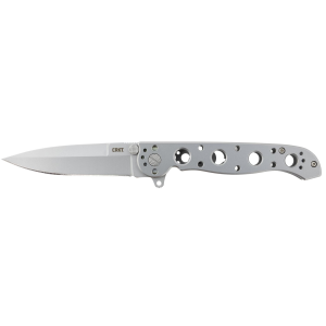 CRKT M1603SS M16 03SS 3.54 in Folding Spear Point Plain Bead Blasted 12C27 Sandvik Blade/Stainless Steel Handle Includes Pocket Clip, Knife