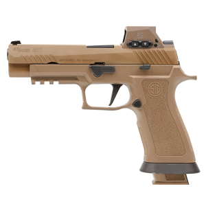 Sig Sauer M17X9RX M17X w/Optic Full Size Frame 9mm Luger 21+1 4.70 Black Barrel, Coyote PVD Optic Ready/Serrated Stainless Steel Slide & Poly Frame w/Beavertail & Pic Rail, Sig ROMEOM17, Pistol