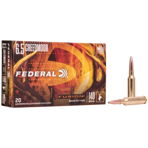 Federal F65CRDFS1 Fusion 6.5Creedmoor 140gr Bonded Soft Point 20 Per Box/10 Case Centerfire, Rifle Ammunition