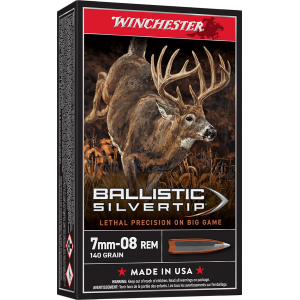 Winchester SBST708 Ballistic Silvertip 7mm-08Rem 140gr Rapid Controlled Expansion Polymer Tip 20 Per Box/10 Case Centerfire, Rifle Ammunition