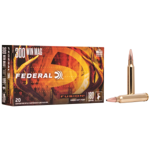 Federal F300WFS3 Fusion 300WinMag 180gr Bonded Soft Point 20 Per Box/10 Case Centerfire, Rifle Ammunition