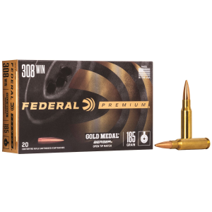 Federal GM308BH185 Premium Gold Medal 308Win 185gr Berger Jugernaught Open Tip Match 20 Per Box/10 Case Centerfire, Rifle Ammunition