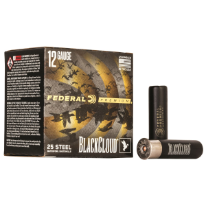 Federal PWBX1343 Black Cloud FS 12Gauge 3.50 in 1 1/2oz 3Shot 25 Per Box/10 Case, Shotgun Shells