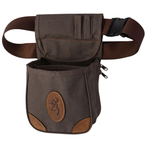 Browning 121388692 Lona Shell Pouch Flint Canvas/Leather Belt Mount Adjustable Belt