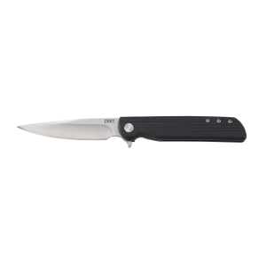 CRKT 3801 LCK + 3.31 in Folding Plain Satin 8Cr13MoV SS Blade GRN Black Handle