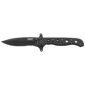 CRKT M2110KSF M21 10KSF 3.13 in Folding Spear Point Part Serrated Black Oxide 8Cr14MoV SS Blade/Black Oxide Stainless Steel Handle Includes Pocket Clip Includes Sheath, Knife