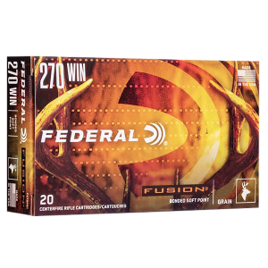 Federal F270TFS2 Fusion 270Win 150gr Bonded Soft Point 20 Per Box/10 Case, Centerfire Rifle Ammo