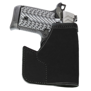 Galco PRO664B Pocket Protector Black Leather Fits Sig P938/Kimber Micro 9, Holster
