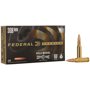 Federal GM308OTM1 Premium Gold Medal 308Win 168gr Open Tip Match 20 Per Box/10 Case Centerfire, Rifle Ammunition