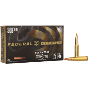 Federal GM308OTM2 Premium Gold Medal 308Win 175gr Open Tip Match 20 Per Box/10 Case Centerfire, Rifle Ammunition