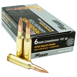 Sig Sauer E6MMCM220 Marksman Elite 6mm Creedmoor 107 gr Open Tip Match 20 Per Box/ 10 Case Centerfire, Rifle Ammunition