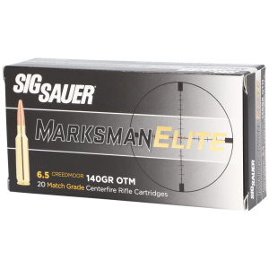 Sig Sauer E65CM120 Marksman Elite 6.5 Creedmoor 140 gr Open Tip Match 20 Per Box/ 10 Case Centerfire, Rifle Ammunition