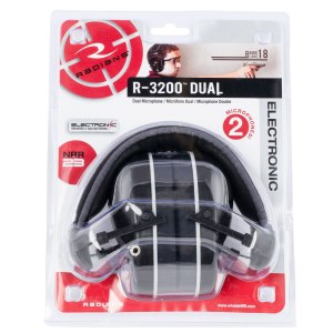 Radians R3200ECS R-3200 Dual Mic Electronic Muff 23 dB Over the Head Black/Gray Adult 1 Pair