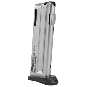 Walther Arms 512604 P22 10rd Detachable w/Finger Rest 22 LR Black Steel, Magazine