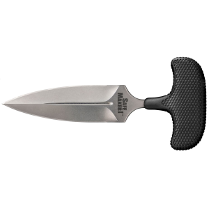 Cold Steel CS12DBST Safe Maker I 4.50 in Fixed Spear Point Plain Stone Washed AUS-8A SS Blade/ Black Kray-Ex Handle Includes Sheath, Knife