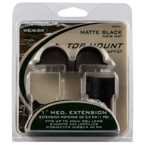 Weaver Mounts 49091 Detachable Top Mount Extension Rings Matte Black 1 in Medium