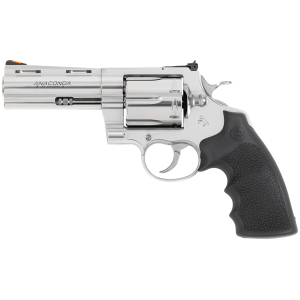 Colt Mfg ANACONDASP4RTS Anaconda 44 Mag 6 Shot 4.25 in Stainless Barrel, Cylinder & Frame, Black Hogue Rubber w/Finger Grooves Grip , Revolver