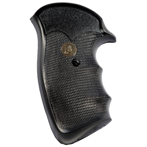 Pachmayr 03175 Gripper Grip Checkered Black Rubber with Finger Grooves for Ruger Security-Six