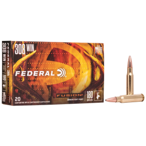 Federal F308FS3 Fusion 308Win 180gr Bonded Soft Point 20 Per Box/10 Case Centerfire, Rifle Ammunition