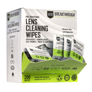 Breakthrough Clean BTLW200 Lens Wipes 6 inx 4 inx 7 in Single Pack Wipes 200 Per Pkg