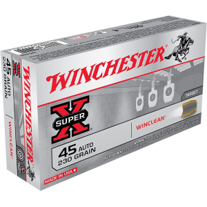 Winchester WC452 Super X 45ACP 230gr Winclean Brass Enclosed Base 50 Per Box/10 Case Centerfire, Handgun Ammunition