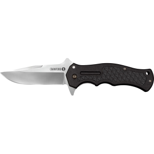 Cold Steel CS20MWCB Crawford 1 3.50 in Folding Clip Point Plain 4034 SS Blade Black w/Traction Inlays GRN Handle Includes Pocket Clip, Knife
