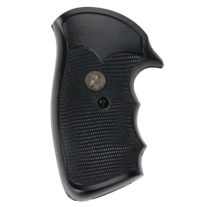 Pachmayr 03264 Gripper Grip Checkered Black Rubber with Finger Grooves for S&W K/L Frame with Square Butt