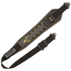 Allen 8357 Aspen 2 Point, Rifle/Shotgun Sling w/Swivels Gray Nubuck Leather w/BakTrak Back, Adjustable Length 28 in to 35 in 3 in Wide