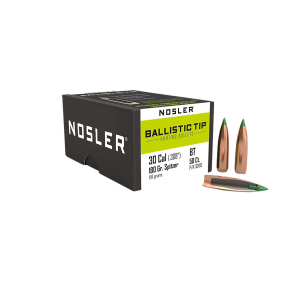 Nosler 30180 Ballistic Tip 30Cal 180gr Spitzer 50/Box, Reloating Bullets