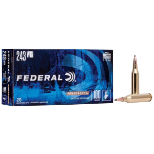 Federal 243B Power-Shok 243Win 100gr Jacketed Soft Point 20 Per Box/10 Case Centerfire, Rifle Ammunition