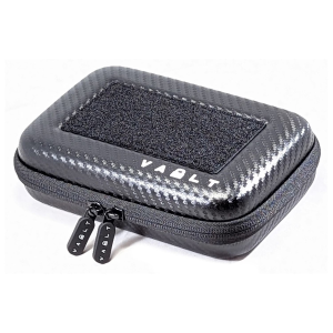 Vault Case Nano, Mini Case, 3 Removable Flex Panels, Velcro Top Lid Patch Panel, 7 inx4.5 inx2 in, Faux Carbon Fiber Outer Shell VLTNANOBLACK