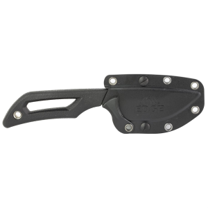 Outdoor Edge Pivot, Fixed Blade Knife, Plain Edge, Drop Point, 2.5 in Blade, 8Cr13Mov Stainless Steel, Stonewashed Finish, Black PKDP-1C