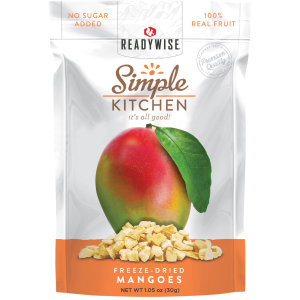 ReadyWise SK05911 Simple Kitchen Freeze Dried Fruit Mango 1 Serving Pouch 6 Per Case