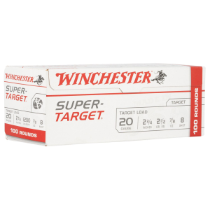 Winchester TRGT208VP Super-Target 20Gauge 2.75 in 7/8oz 8Shot 100 Box/2 Case *Value Pack, Shotgun Shells