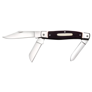 Cold Steel CSFLSTKMN Stockman 2/2.30/3.50 Fold Clip/Sheepsfoot/Spey Plain 8Cr13MoV SS Blade/Rough Black w/Polished Bolsters Bone Handle, Knife