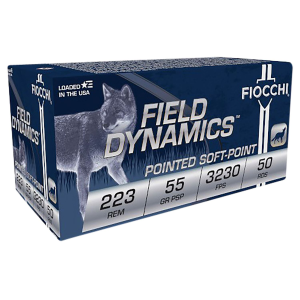 Fiocchi 223B50 Field Dynamics 223Rem 55gr Pointed Soft Point 50 Per Box/10 Case Centerfire, Rifle Ammunition