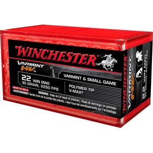 Winchester S22M2PT Varmint HV 22WMR 30gr Hornady V Max 50 Per Box/20 Case Rimfire Ammunition