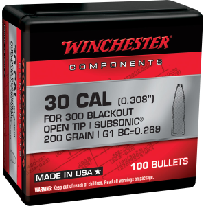 Winchester Ammo WB300B200X 300Blackout 200gr Open Tip 100 Per Box/10 Case, Centerfire Rifle Ammo