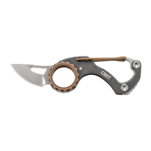 Columbia River Knife & Tool COMPANO, 1.42 in Folding Knife w/ Slip Joint, Plain Edge, 5Cr15MoV Steel Blade, Satin Finish, Stainless Steel Handle, Bottle Opener, Carabiner 9082