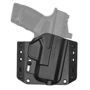 Bravo Concealment BCA BC10-1026, OWB Concealment Holster, 1.5 in Belt Loops, Fits Springfield Hellcat, Right Hand, Black