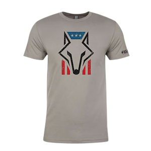 Foxpro FHFGL Foxhead Flag Gray Cotton/Polyester Short Sleeve Large, Graphic Tee - Foxpro