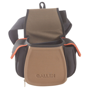 Allen 8306 Eliminator Pro Double Compartment Shooting Bag Black w/Coffee & Copper Accents, Elastic Loops, Side Pockets & D-Ring 7 x 4.75 x 12 Exterior Dimensions