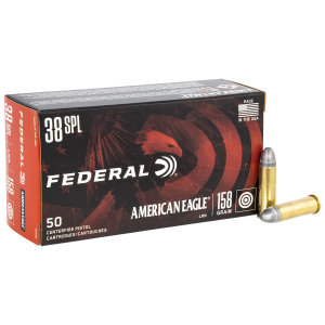 Federal AE38B American Eagle 38Special 158gr Lead Round Nose 50 Per Box/20 Case Centerfire, Handgun Ammunition