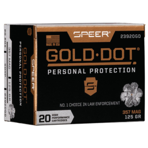 Speer 23920GD Gold Dot Personal Protection 357Mag 125gr Hollow Point 20 Per Box/10 Case Centerfire, Handgun Ammunition