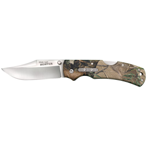 Cold Steel CS23JE Double Safe Hunter 3.50 in Folding Clip Point Plain Satin 8Cr13MoV SS Blade/ Camo GFN Handle Includes Pocket Clip, Knife