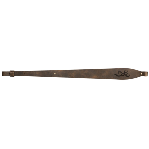 Browning 122488 Big Buckmark Sling made of Distressed Brown with Embossed Buckmark Leather, 25.50 in-35.50 in OAL & Adjustable Design for, Rifles