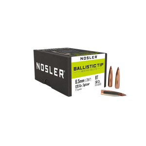 Nosler 26120 Ballistic Tip 6.5mm 120gr Spitzer 50/Box, Reloating Bullets