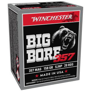 Winchester Ammo X357MBB Big Bore 357Mag 158gr Semi Jacketed Hollow Point 20 Per Box/10 Case, Centerfire Rifle Ammo