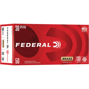 Federal C38130A Champion 38Special 130gr Full Metal Jacket 50 Per Box/20 Case, Centerfire Handgun Ammo